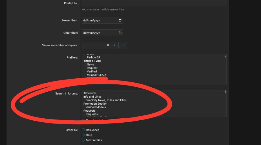 Select Forum Sections